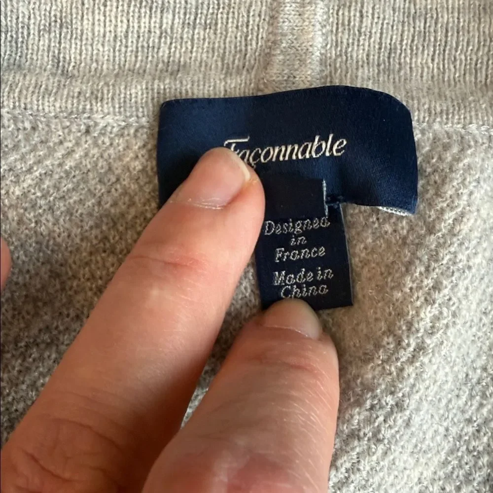 100% CASHMERE FACONNABLE FRENCH OPEN FRONT CARDIGAN RETAILS $395